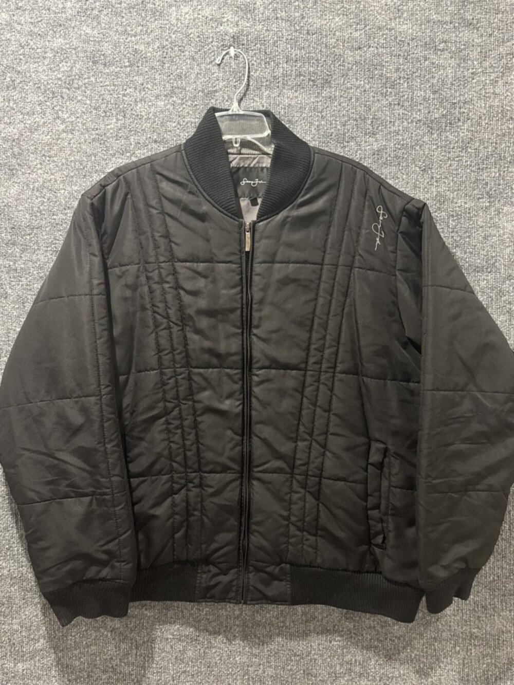 Sean John Black 90 S Sean John Bomber Quilted Pattern Jacket Men Xl Sz XL
